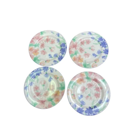 Sango Wisteria Round Salad Plates by Deborah Mallow Floral Pattern 3009 Set of 4 - Picture 2 of 5